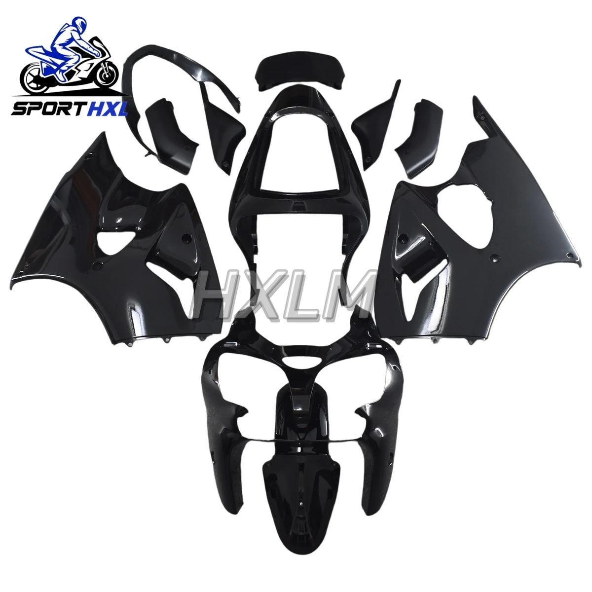 Motorcycle Fairing Kit For Kawasaki ZX-6r 636 2000 - 2002 Glossy Black Body Kits For Kawasaki ZX6r 2001 Bodywork Fairings