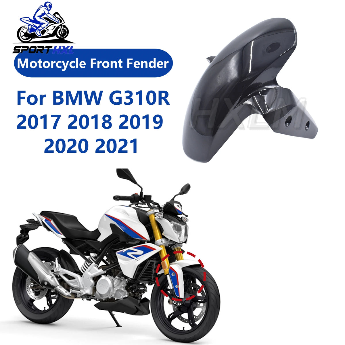 The Lengthen Front Fender Rear Extension Fender Mudguard Splash Guard for BMW G130R 2017 2018 2019 2020