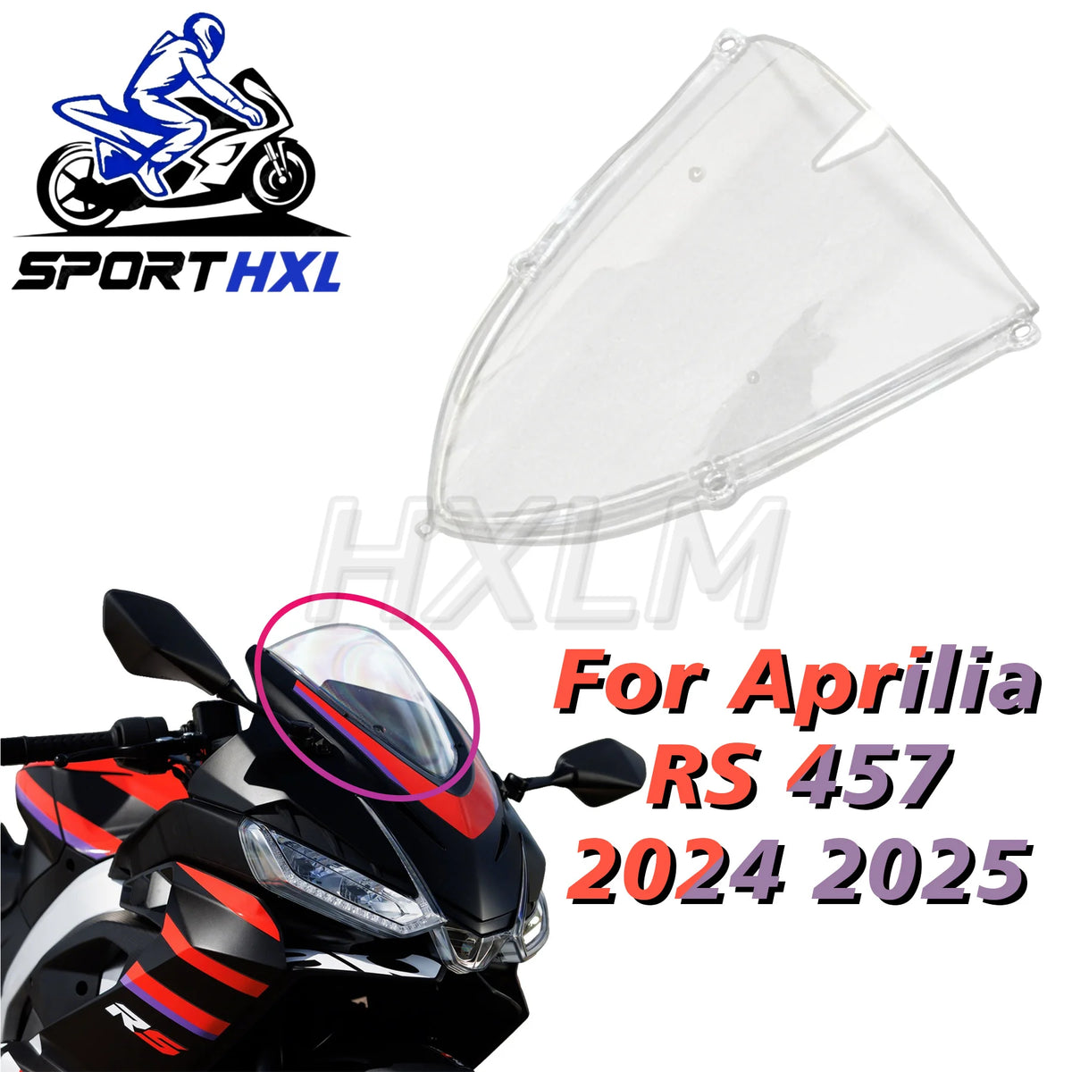 Windshield For APRILIA RS 457 2024-2025 Windscreen Wind Guard Wind Deflector High Quality