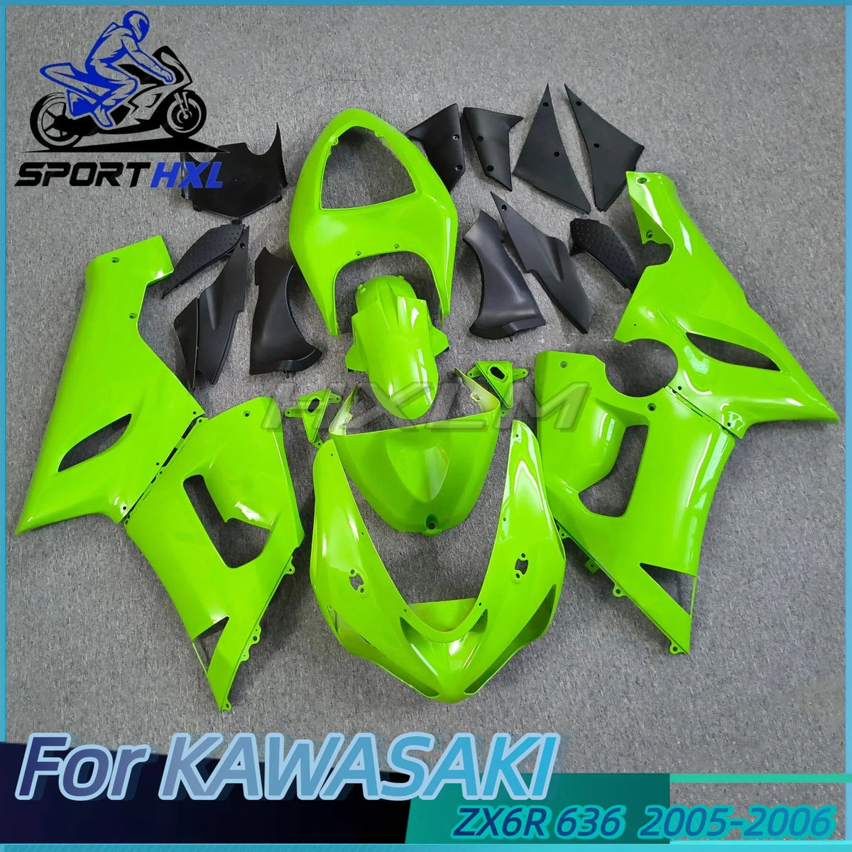 Motorcycle Molding Fairings For Kawasaki ZX6R 636 2005 2006 New Green Glossy Fairings Kit Ninja ZX 6R 04 05 Bodyframe Protective