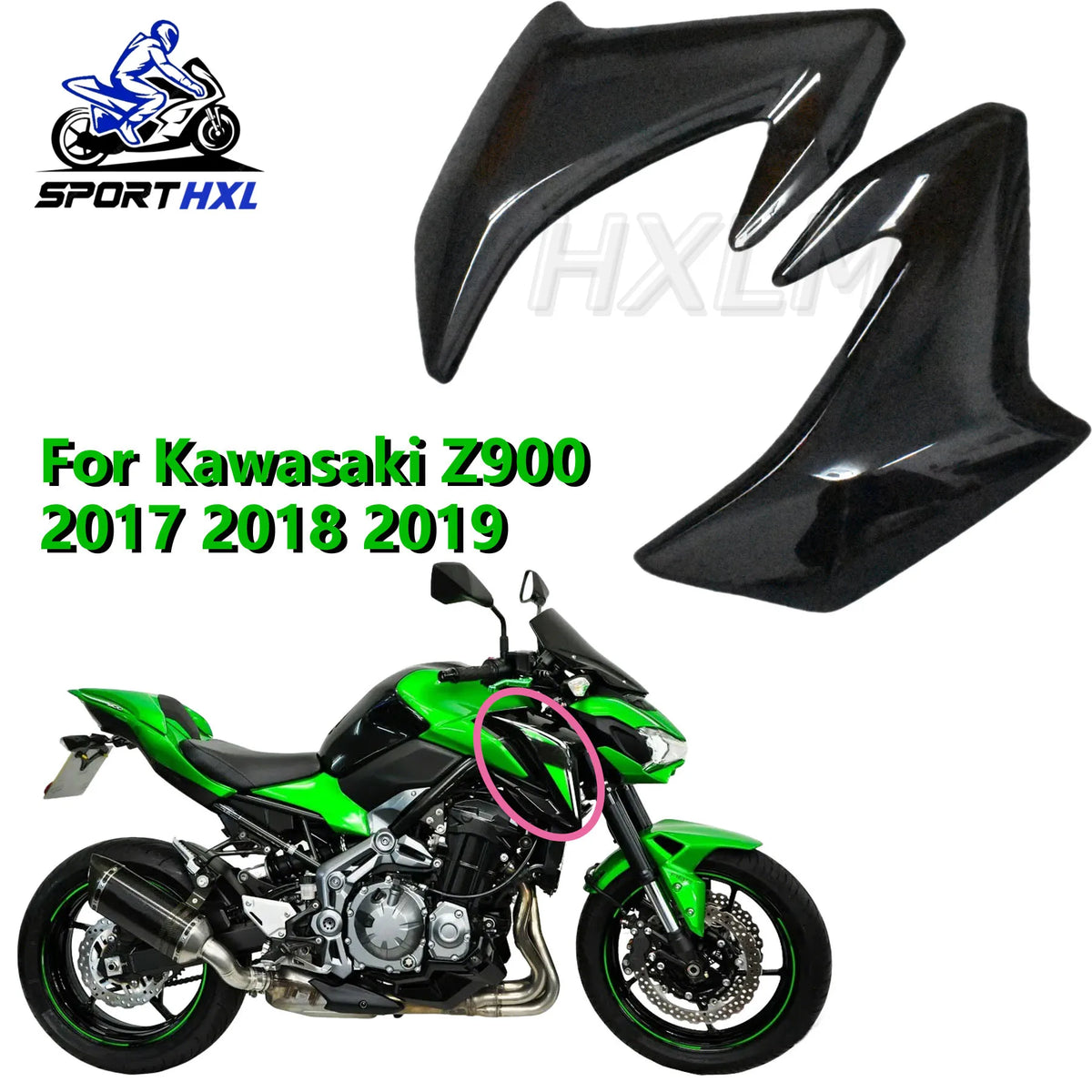 Motorcycle Left Or Right Front Gas Tank Side Cover Panel Fairing Trim Frame 17-18-19 Fit For Kawasaki Z 900 2017 2018 2019