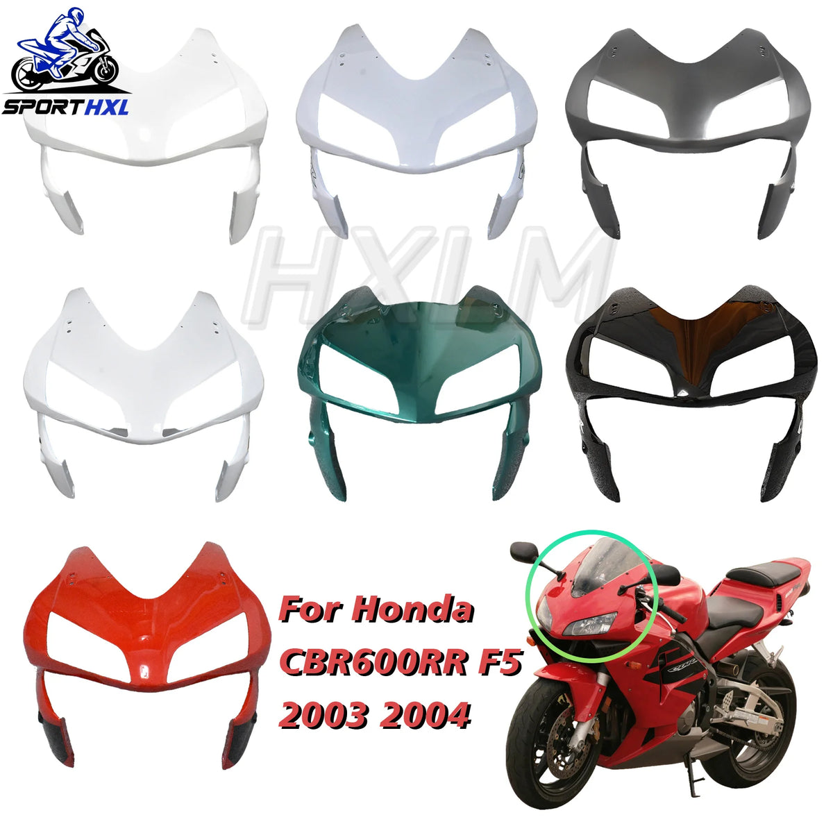 ABS For Honda CBR 600 RR CBR600RR 2003 2004 Motorcycle Front Upper Front Fairing Cowl F5 03 04 Headlight Cover Accessories