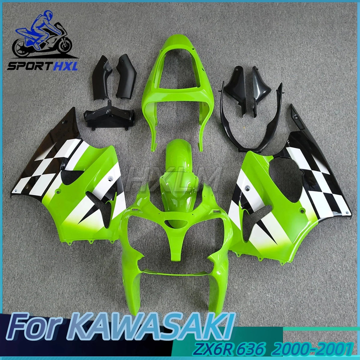 Full Fairing Body Kit For Ninja ZX6R 636 2000 2001 2002 Sportbike ABS Injection Replacement Outer Panels Set