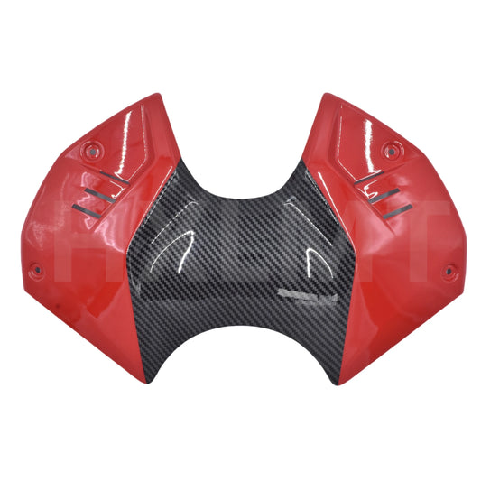 For Ducati Streetfighter V4 Matt Carbon Fiber Tank Cover Front Fuel Gas Protection Battery Covers With titanium Mounting Screws HXLMOTOR