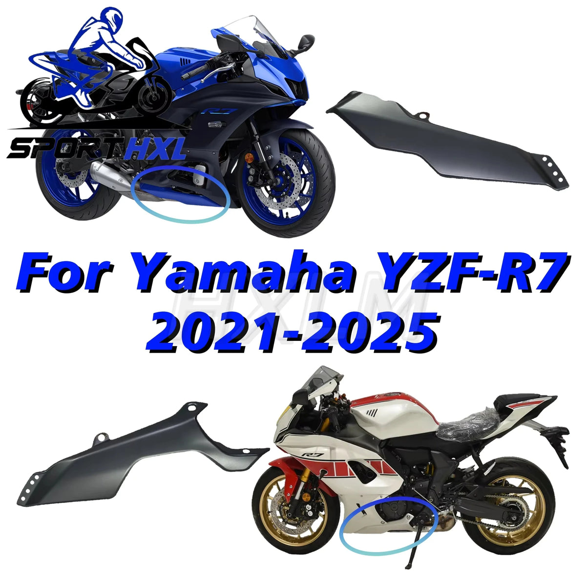 2021-2025 Side mid fairing For YAMAHA YZFR7 21-25 Lower panel Bottom cover Lower side Bottom fairing Bottom panel High Quality