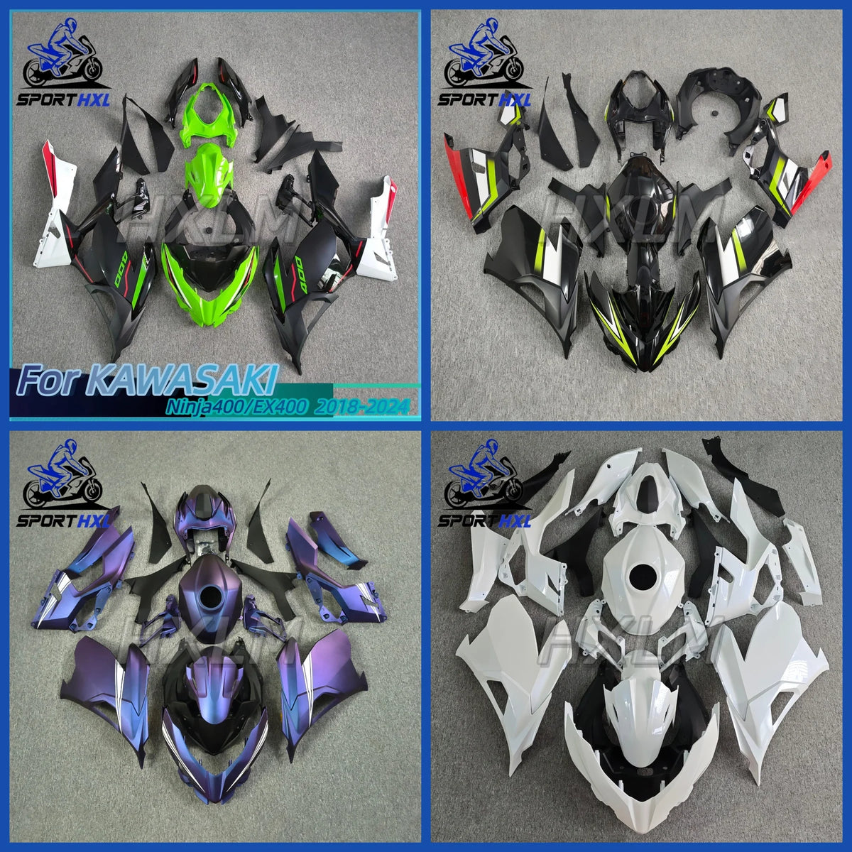 Motorcycle Full Body Kits Fairing For KAWASAKI Ninja400 / Ninja 400 / EX 400 2018 2019 2020 2021 2022 2023 2024 ABS Injection
