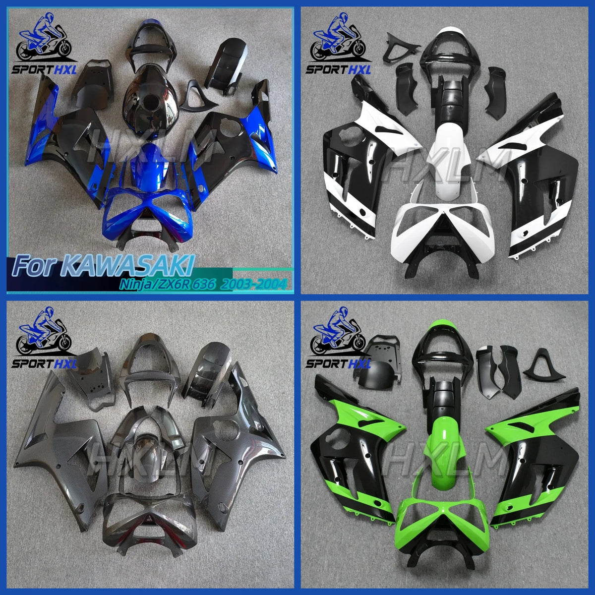 High Quality Injection Full Fairing Kit Fit For Kawasaki Ninja 636 ZX6R 2003 2004 ZX-6R 03 04 Aftermarket Body Fairings Kits