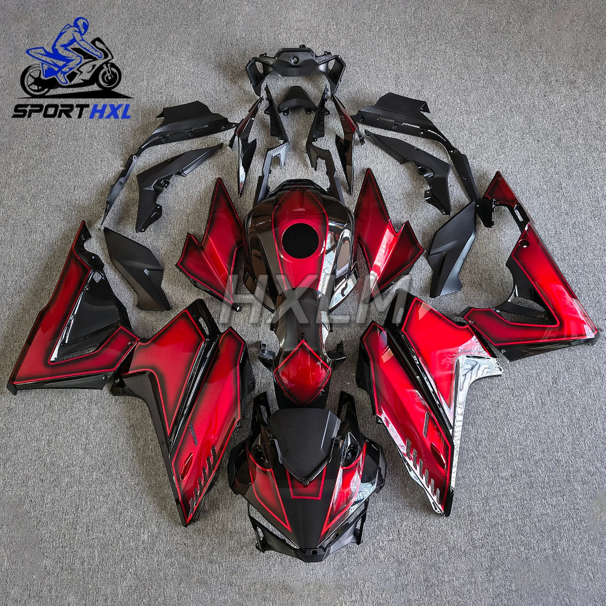 The Motorcycle Fairing Kit is Suitable For CBR500R 2024 2025 CBR500 24 25 Fairing Matte Grey Black, Dark Red