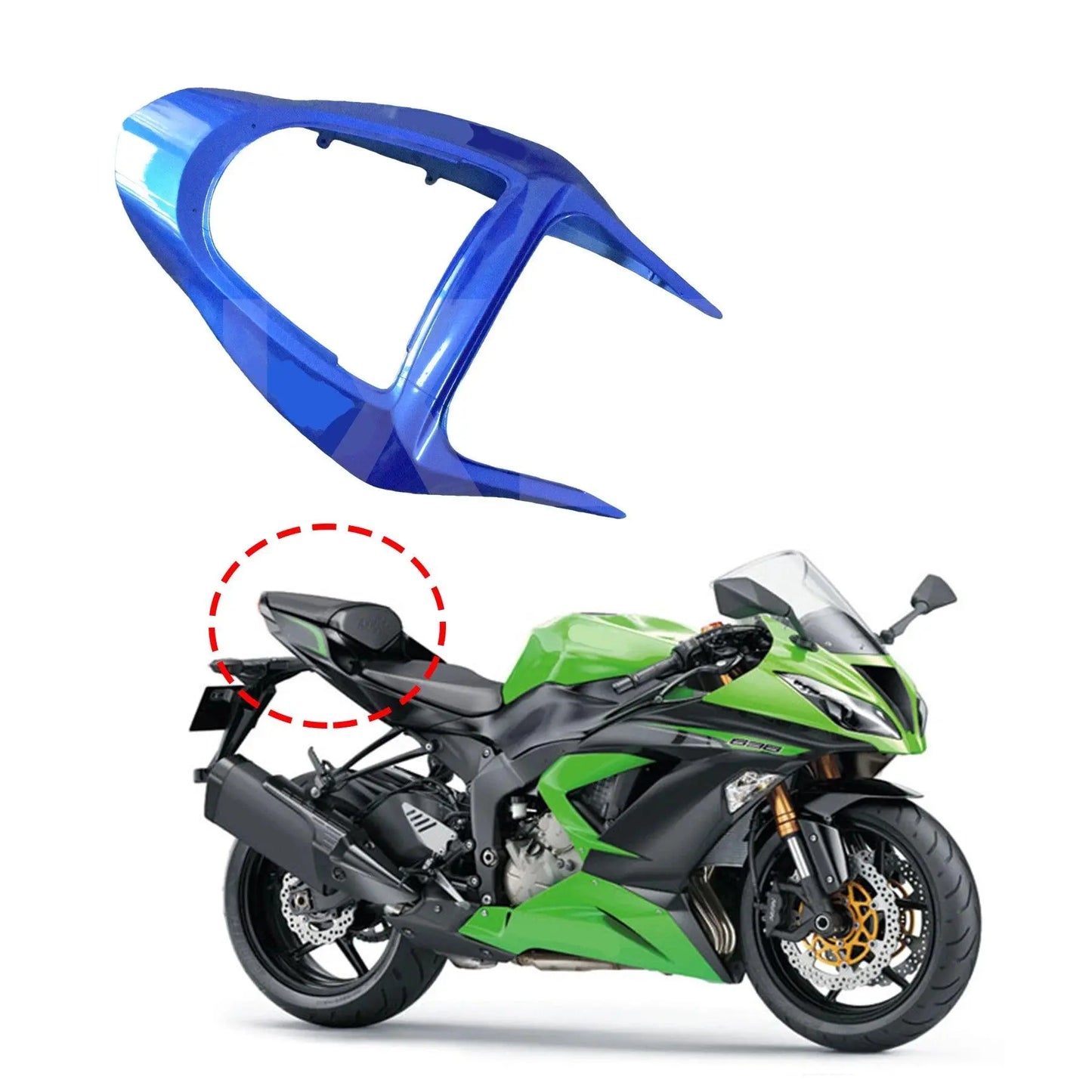Fit For KAWASAKI ZX-6R 636 ZX6R ZX 6R 2003 2004 Motorcycle Front Fairing Upper Nose Cover Headlight Head Cover HXLMOTOR
