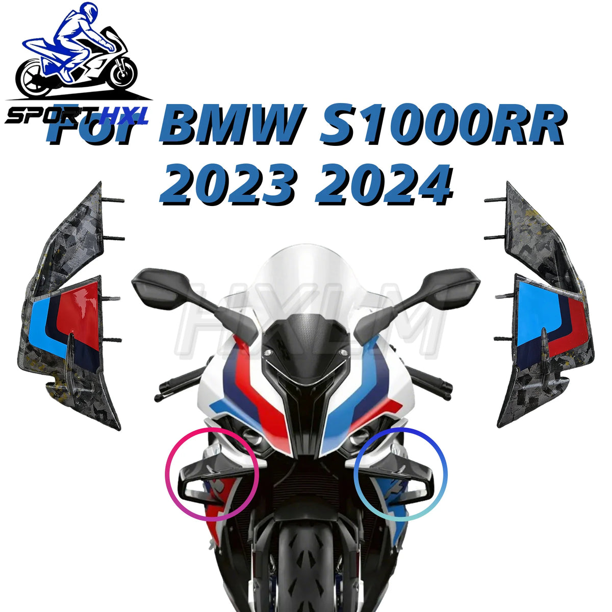 Motorcycle Windlets For BMW S1000RR 24-25 Front Splitter Aerodynamic Wing High Quality ABS Injection