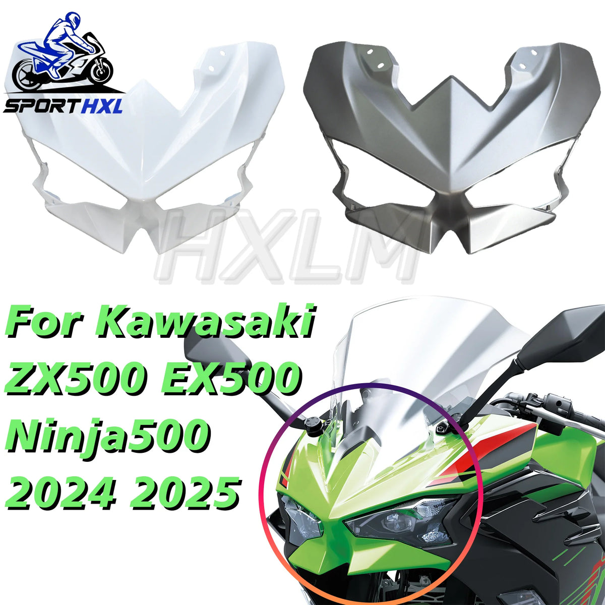 For Kawasaki EX500 ZX500 Ninja500 2024 2025 Front headlight cover headlamp cover Front nose headlight cover Front protector 25