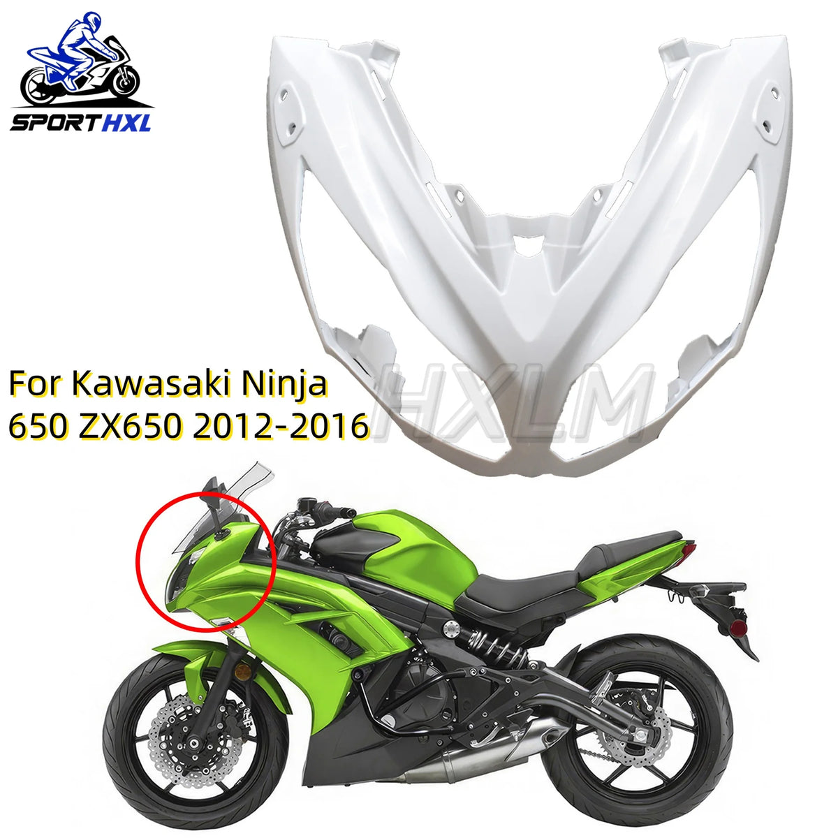 Motorcycle ABS carbon Painted spraying For Kawasaki NINJA 650 ZX650 EX650 2012 2013 2014 2015 2016 Front Upper Fairing Headlight