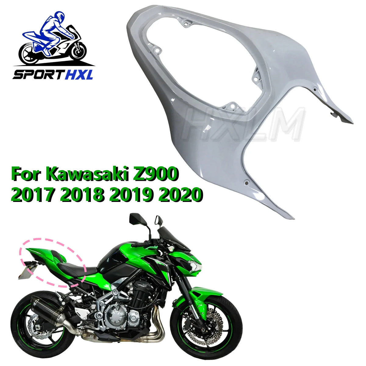 Motorcycle full Accessories Unpainted Upper Rear Seat Fairing Cowl Cover Duck Tail Panel For Kawasaki Z 900 2017-2018-2020-19