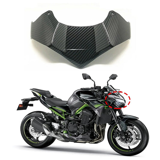 Fit For Kawasaki Z900 2017-2019Carbon Fiber Front Headlight Beak Nose Cone Extension Cover Extender Fairing Aerodynamic Winglets HXLMOTOR