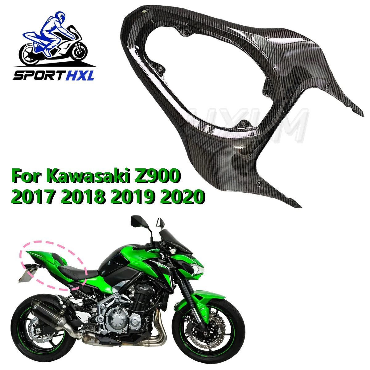 Plastic Glossy Rear Fairing for Kawasaki Z900 2020-2019-2018-2017 Motorcycle Accessories Upper Tail Seat Cover