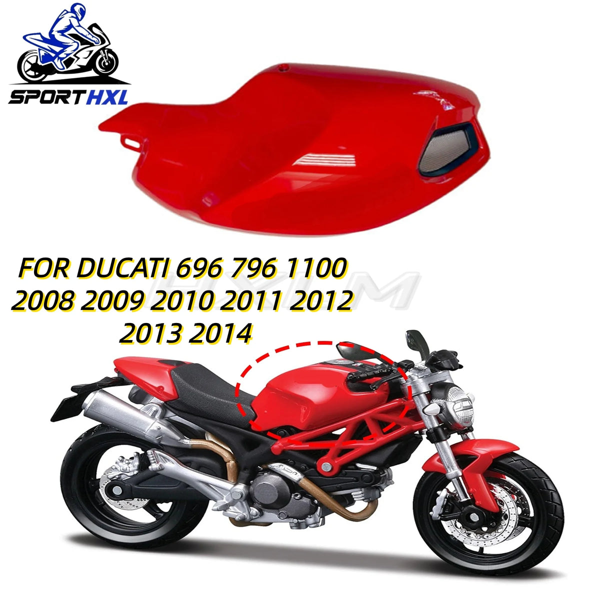 Motorcycle ABS Plastic Fuel Tank Left Right Side Cover Fit For Ducati Monster 696 795 796 1100 2009 2010 2011 2012 2013 2014
