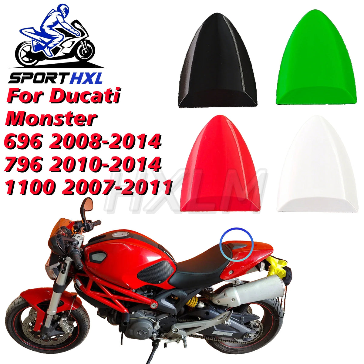 ABS For Ducati Monster 696 795 796 2008-14 /for 1100 1100S 09-11 Motorcycle Rear Passenger Cowl Seat Back Cover Fairing Part