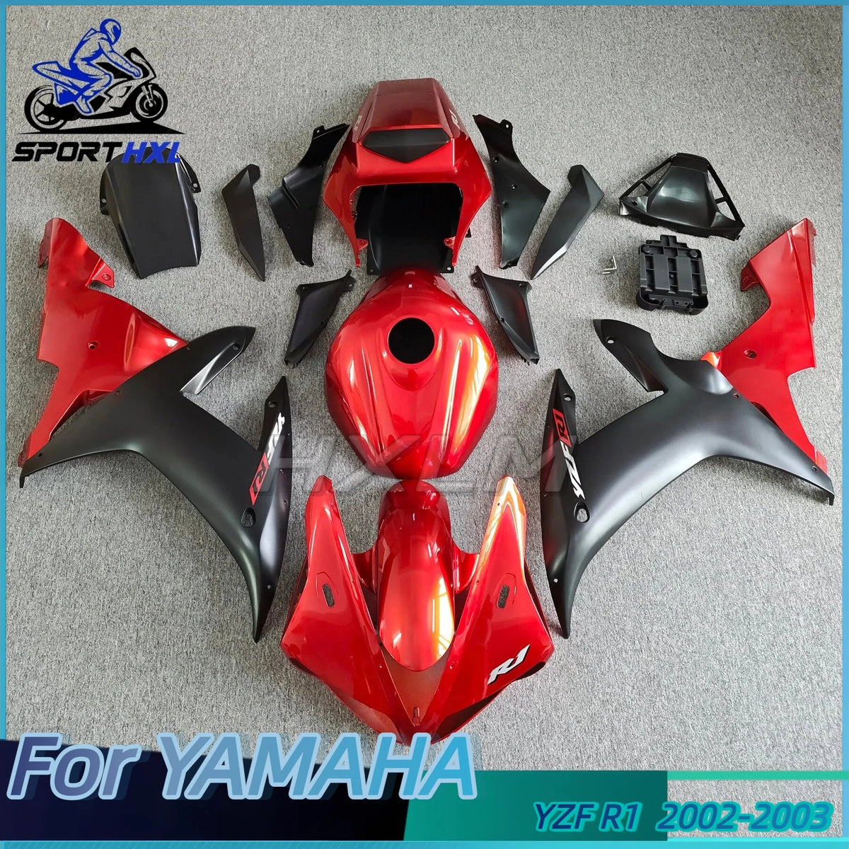 Motorcycle Fairing Kit ABS Injection Bodywork Glossy Red For YAMAHA YZF-R1 02 03 YZF R1 2002 2003 YZF1000
