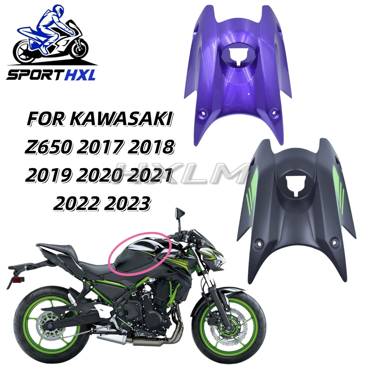 For KAWASAKI Z650 2017-2023 Motorcycle ABS Carbon painted Fuel Gas Tank Cover Guard Protector