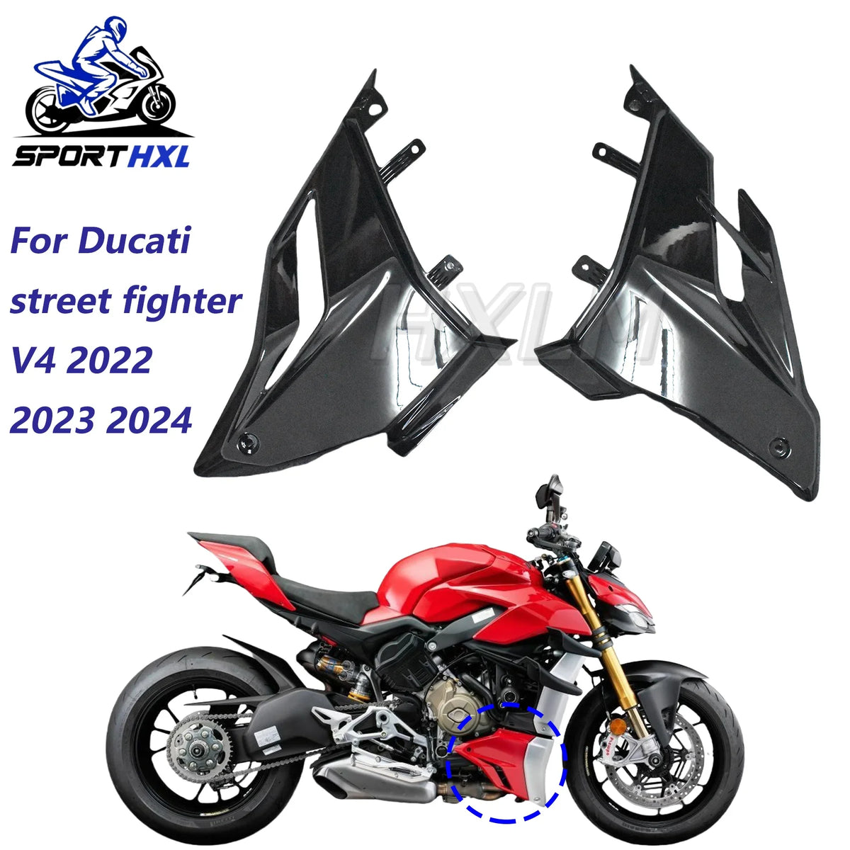 Cover Plate of Exhaust Shield of Fairing At The Bottom of Lower Fairing of Belly Pan For DUCATI Panigale V4 V4S V4SL V4SP V4R