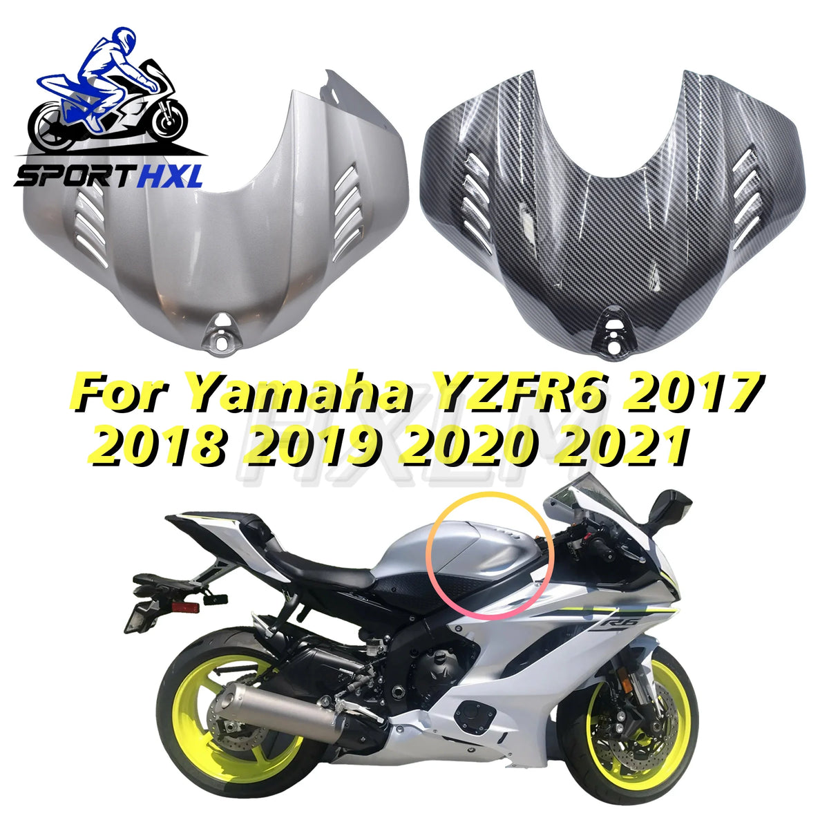 For YAMAHA YZF-R6 R6 2017-2021 Carbon Painted look Motorcycle Full Tank Cover Modified Accessories