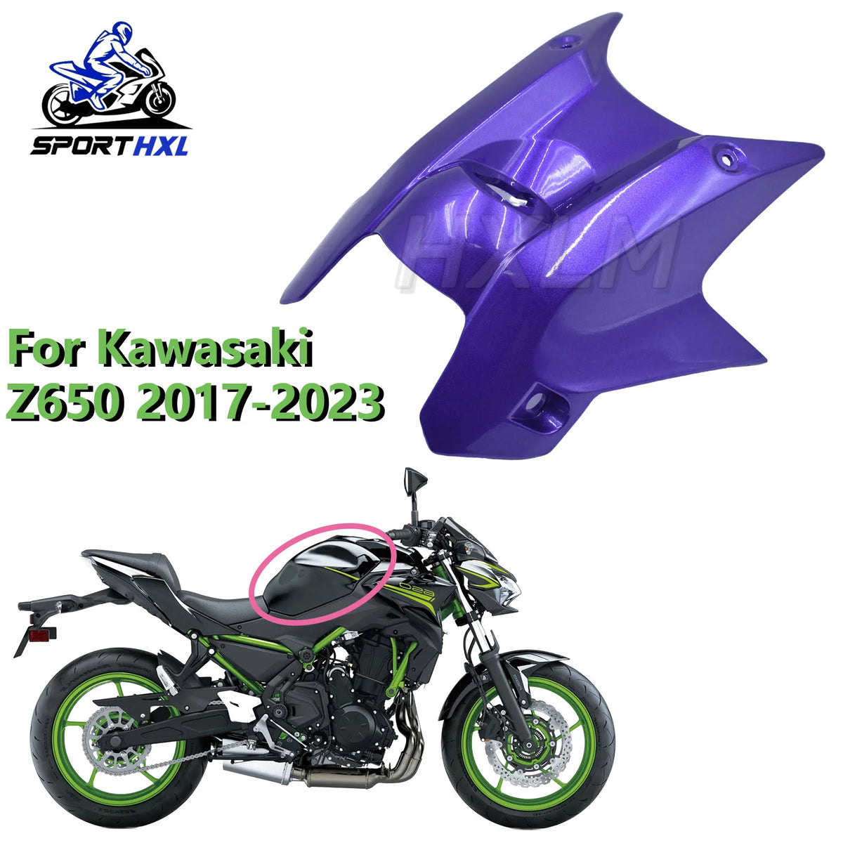Motorcycle Fuel Gas Tank Cover Fairing Protector For Kawasaki Z650 For Ninja650 17-18-19-20-21-22-23 Tank Guard Cowl