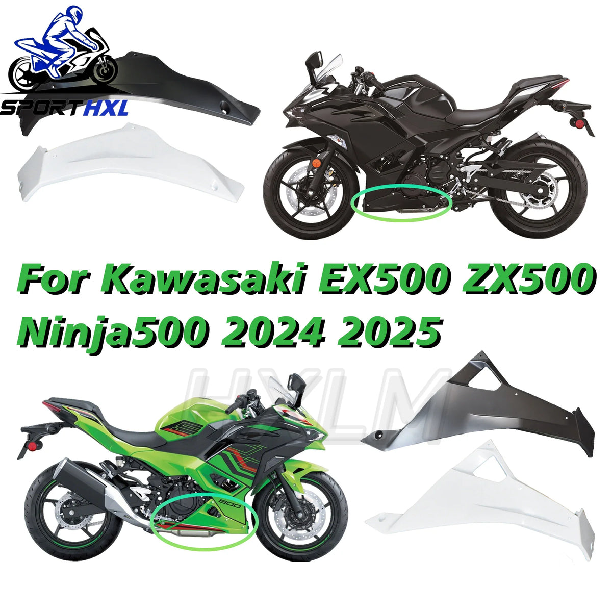 Bottom panel Bottom Cover For Kawasaki EX500 ZX500 Ninja500 2024 2025 Lower Side Lower Fairing Lower panel Bottom Fairing 2024