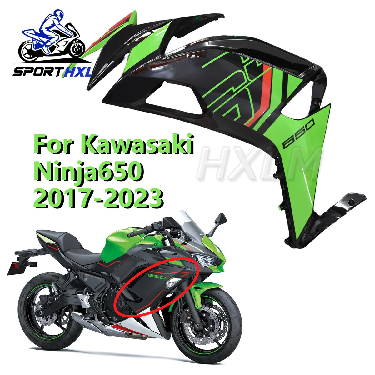 Motorcycle Fit For Kawasaki NINJA650 ER6F ER6N ER-6N 2017 2018 2019 2020 2021 2022 2023 Front Side Panel Mid Fairing 2017-2023