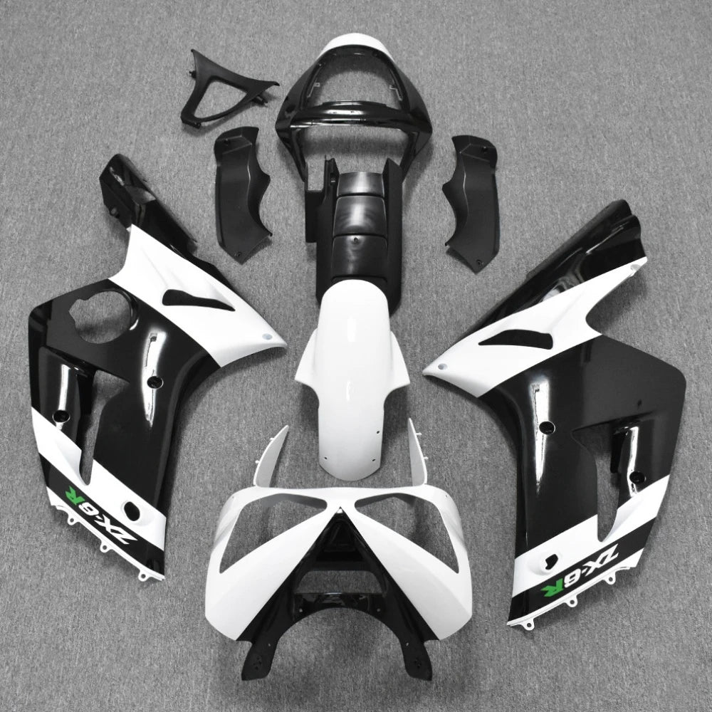 Hot fairing kit for Kawasaki ZX6R fairings 2003 2004 all glossy black plastic bodywork parts FOR ZX-6R 03 04 FOR Ninja 636