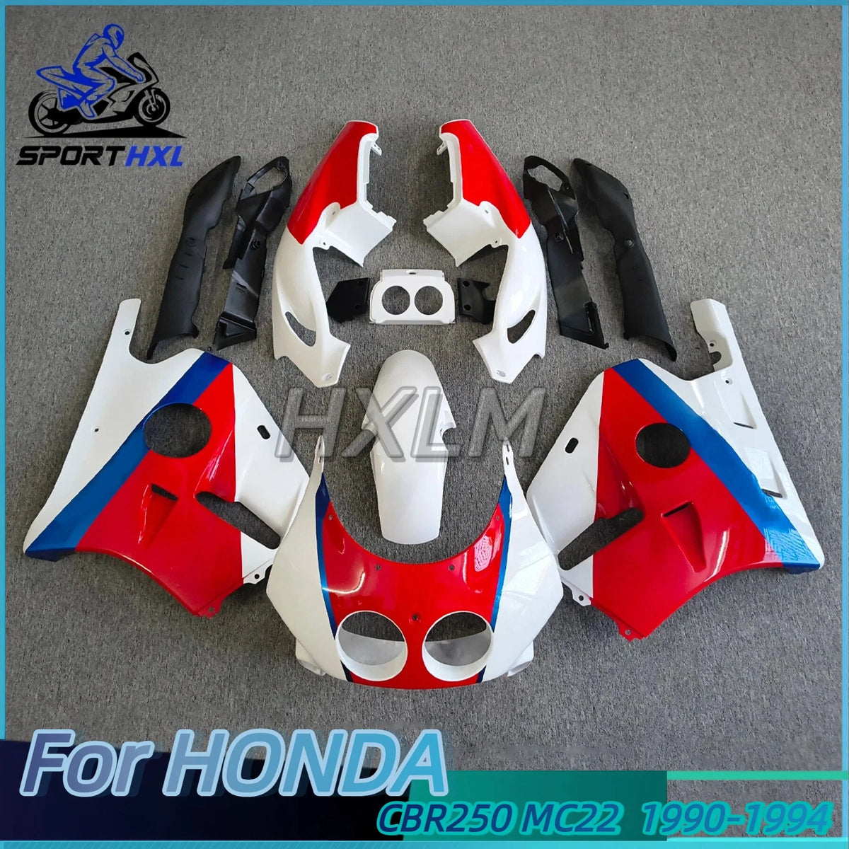 For HONDA CBR250RR MC22 1990-1994 Motorcycle Fairing Kit ABS Injection Molded Red White Blue