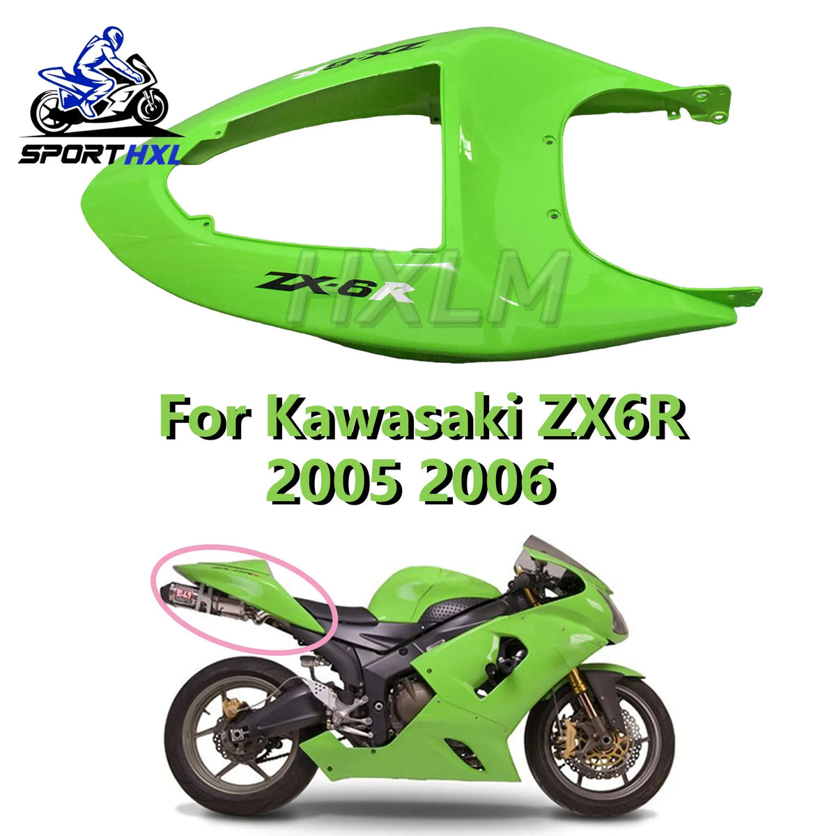 Motorcycle Rear Passenger Cowl Seat Back Cover Fairing Part For Kawasaki Ninja ZX6R 636 2005 2006 Fairings Kit 2005-2006