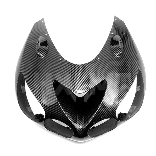 For Kawasaki NINJA ZX14R 2006-2011 Carbon Fiber Upper Nose Shroud Cover Front Turn Signal Bracket Headlight Lower Panel Fairing HXLMOTOR