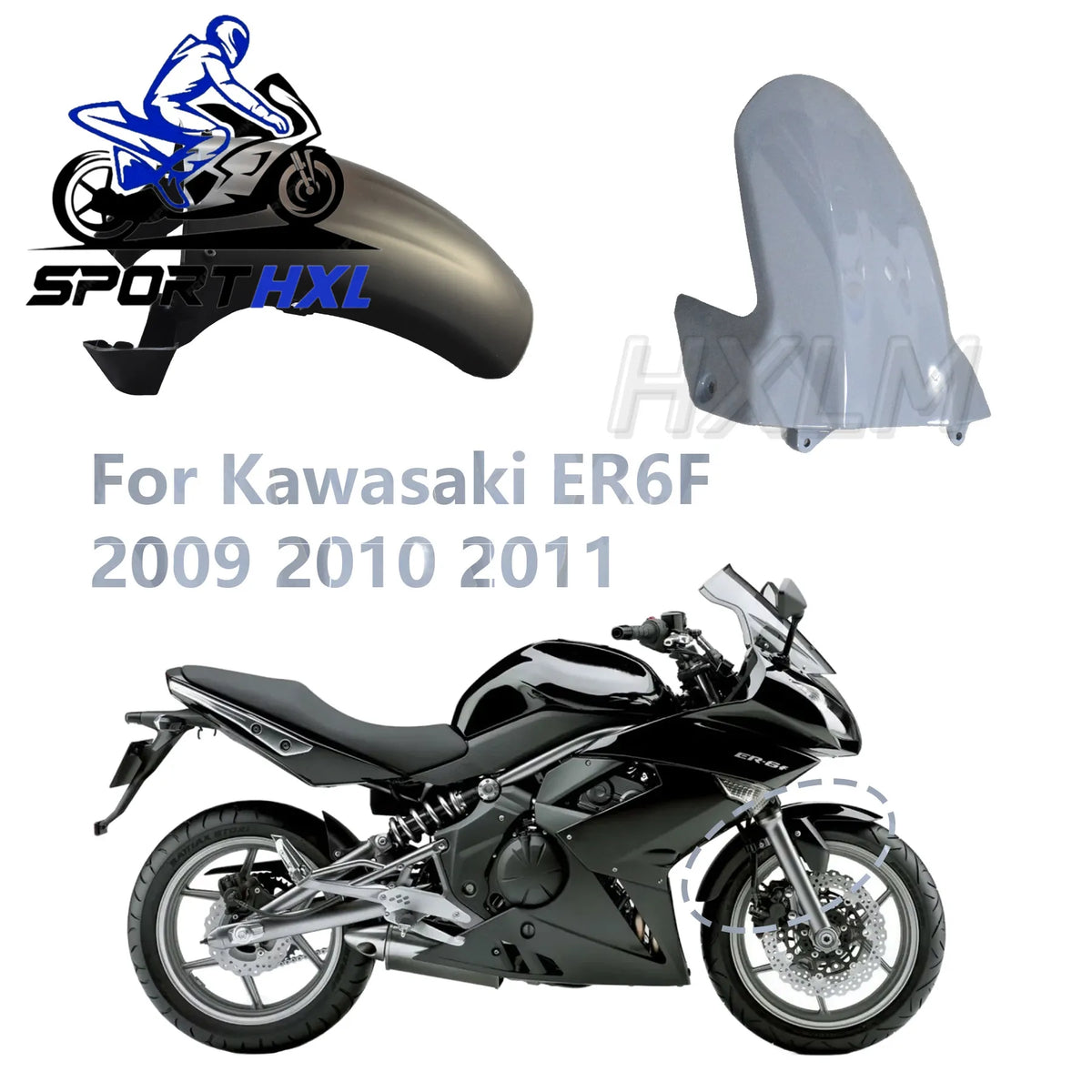 Front Fender Mudguard Fit For Kawasaki Ninja650R ER6F Ninja650 2009 2010 2011 Mudguard Front Plastic Fende
