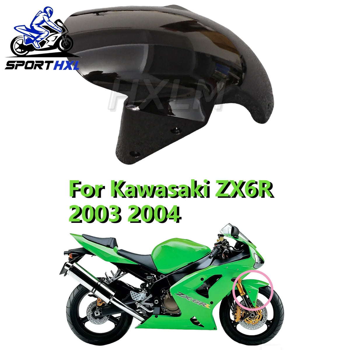Motorbike Front Fender For KAWASAKI Z1000 ZX6R ZX636 ZX6R 2003-2004 Mudguard Wheel Splash Mud Guard Fairing Carbon ABs 2004