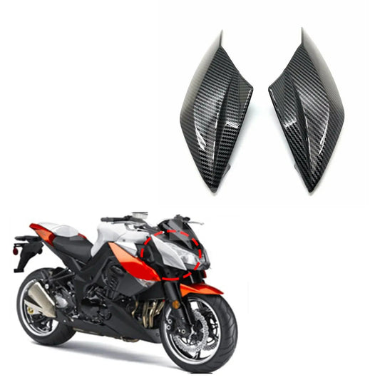 Motorcycle ABS Carbon Fiber Finish Cowl Front Nose Side Headlight Cover Fairing For KAWASAKI Z1000 Z 1000 2010 2011 2012 2013 HXLMOTOR