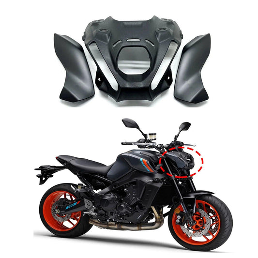 For Yamaha MT-09 Motorcycle Carbon Fiber Front Nose Headlight Bracket Guard Cover Headlamp Cowl Fairing 2020-2023 Accessories HXLMOTOR