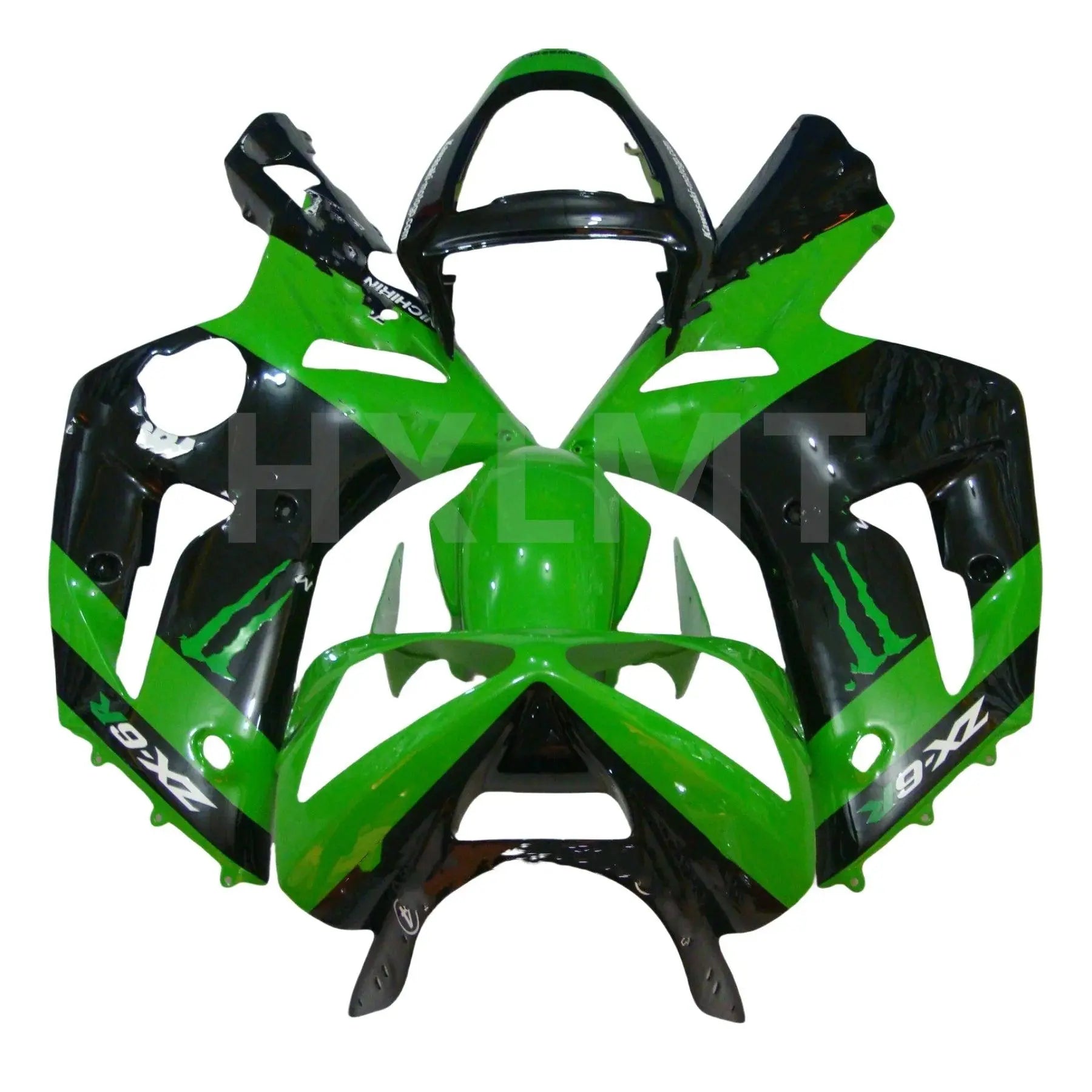 For Kawasaki ZX6R ZX 6R 636 2003 2004 Full Fairing Kit 03 04 Green Black Kit Board Bodywork Cowling Fairings Accessories HXLMOTOR