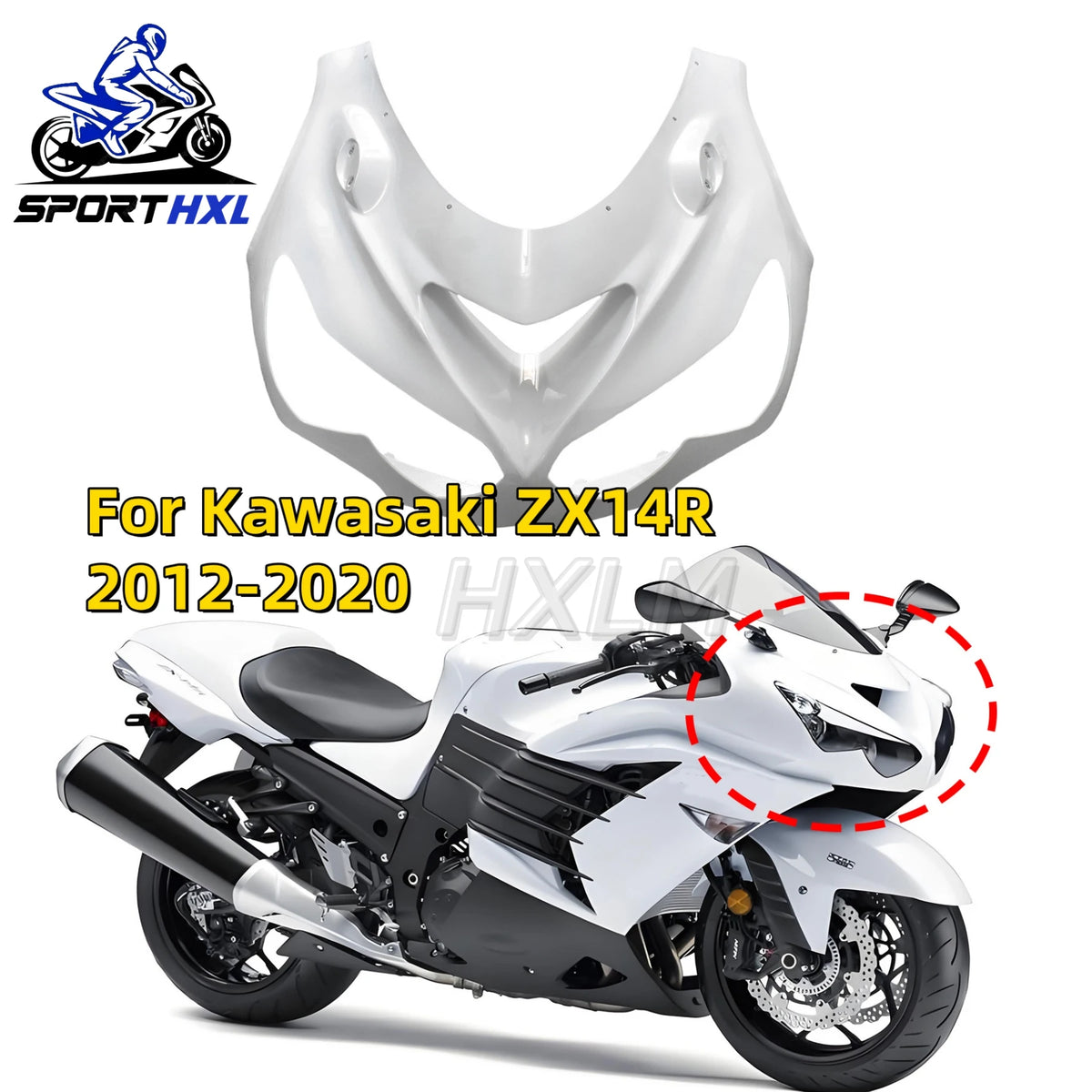 New For Kawasaki Ninja ZX14R ZX-14 zx14 ZZR1400 2012 2013 2014 2015 2016-2020 Motorcycle Head Front Upper Nose Injection Fairing