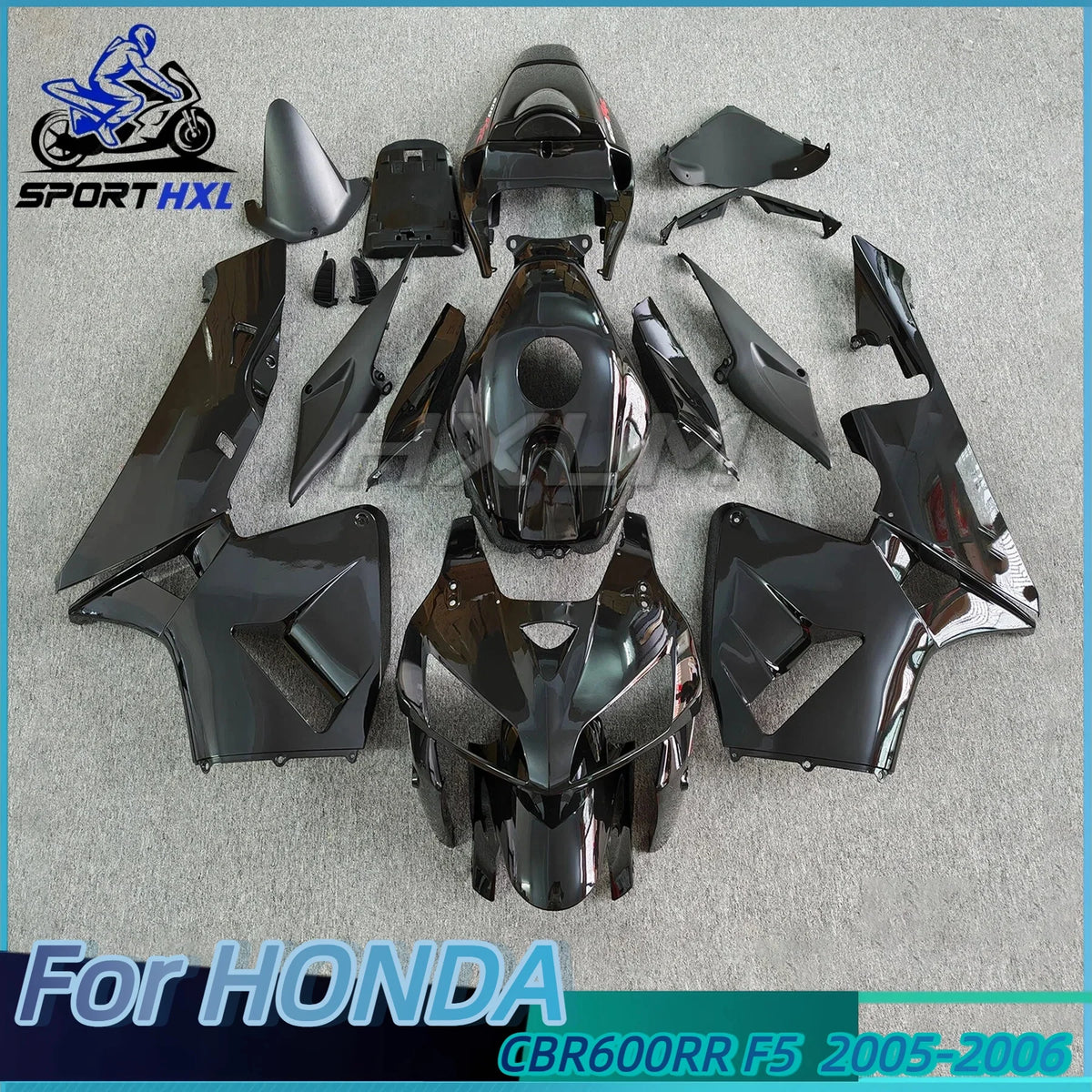 NEW ABS Motorcycle Fairing kits For Honda CBR600RR F5 2005 2006 Glossy Black Fairing Set cbr 600 rr f5 05 06
