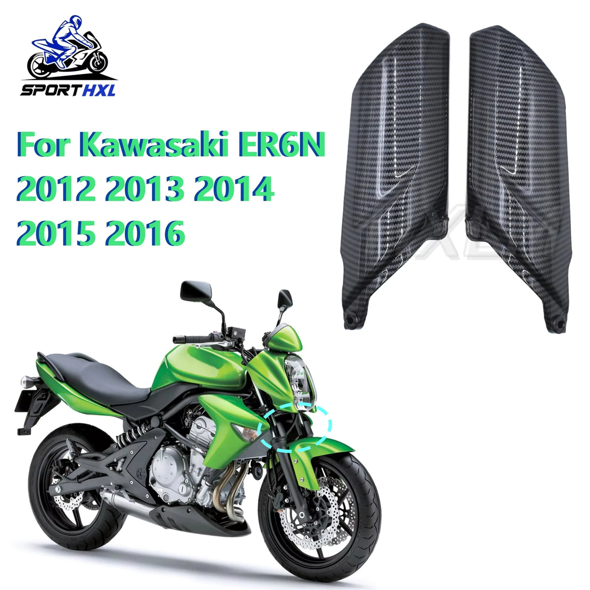For Kawasaki ER6N 2012 - 2016 Suspension Front Wheel Fender 2013 2014 Fork Shock Absorption Spillplate Cover Fairing Cowl