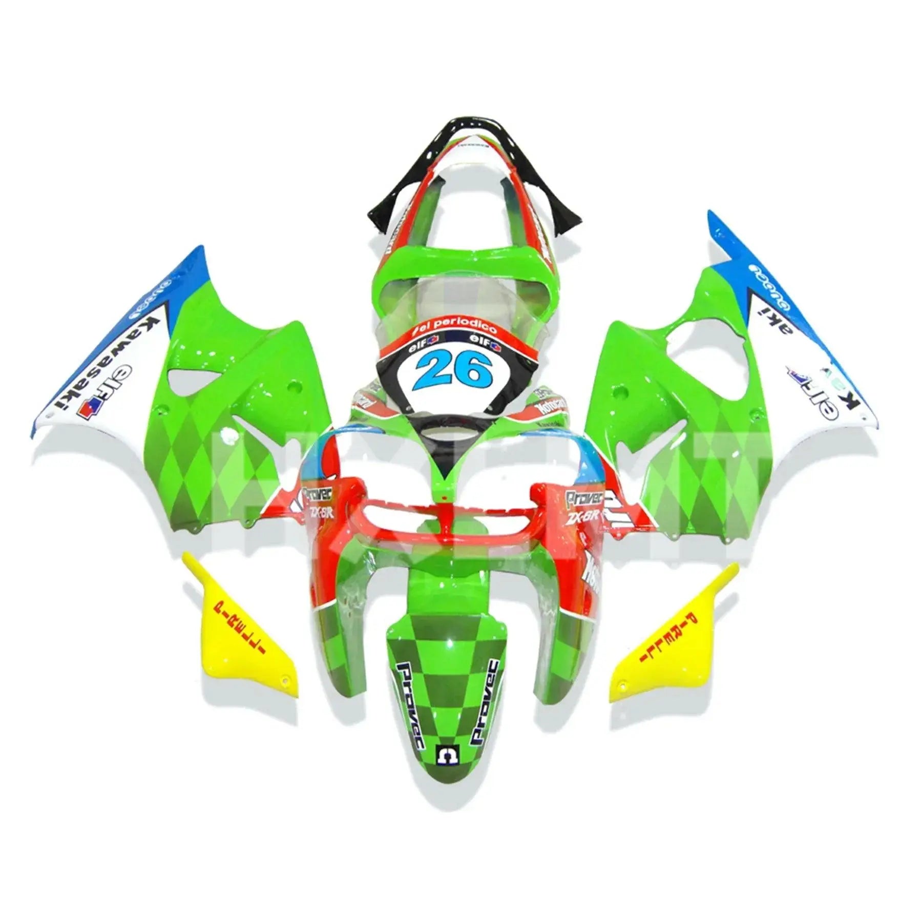 New Bright Green Black Customized Prints Bodywork Cowling Full Fairing Kit For Kawasaki ZX6R ZX 6R 636 2020 2021 2022 Motorcycle - HXLMOTOR