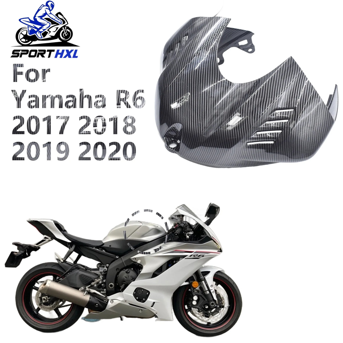 For YAMAHA R6 2017 2018 2019 2020 Carbon Painted Motorcycle Accessories Front Tank Cover Airbox Fairing Kits