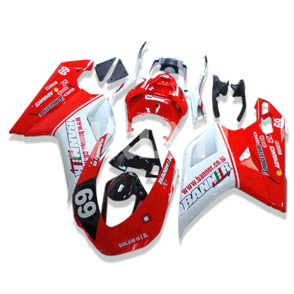 Motorcycle Fairing Kit ABS Plastic Injection Body Cowl Full Bodykits Accessories For DUCATI 848 1098 1098S 1198 2007 2008 2009 HXLMOTOR