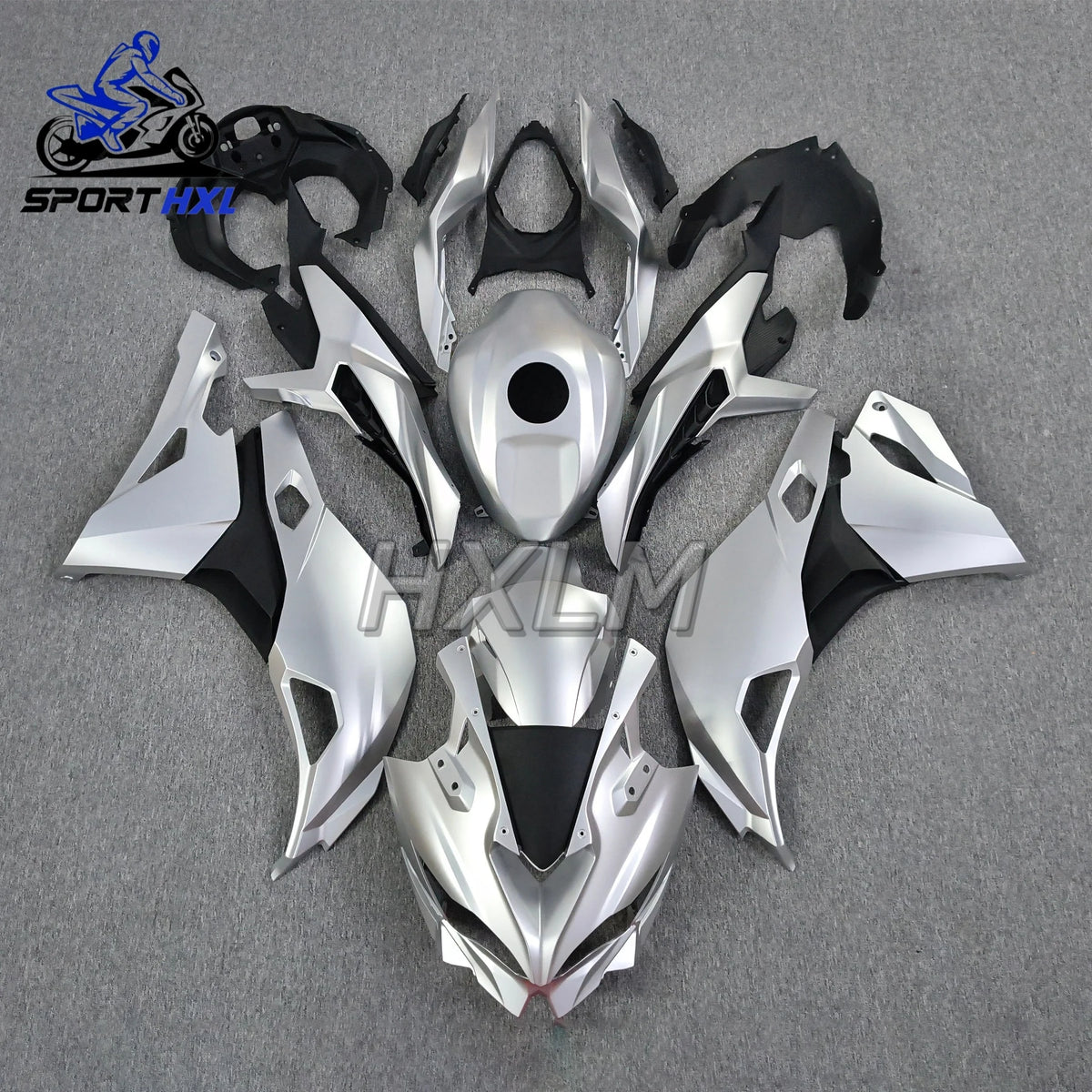 ABS Injection Motorcycle Full Fairing Kit Fit For Kawasaki ZX4R ZX4RR 2023 2024 2025 2026 Bright Silver Bodywork Fairings