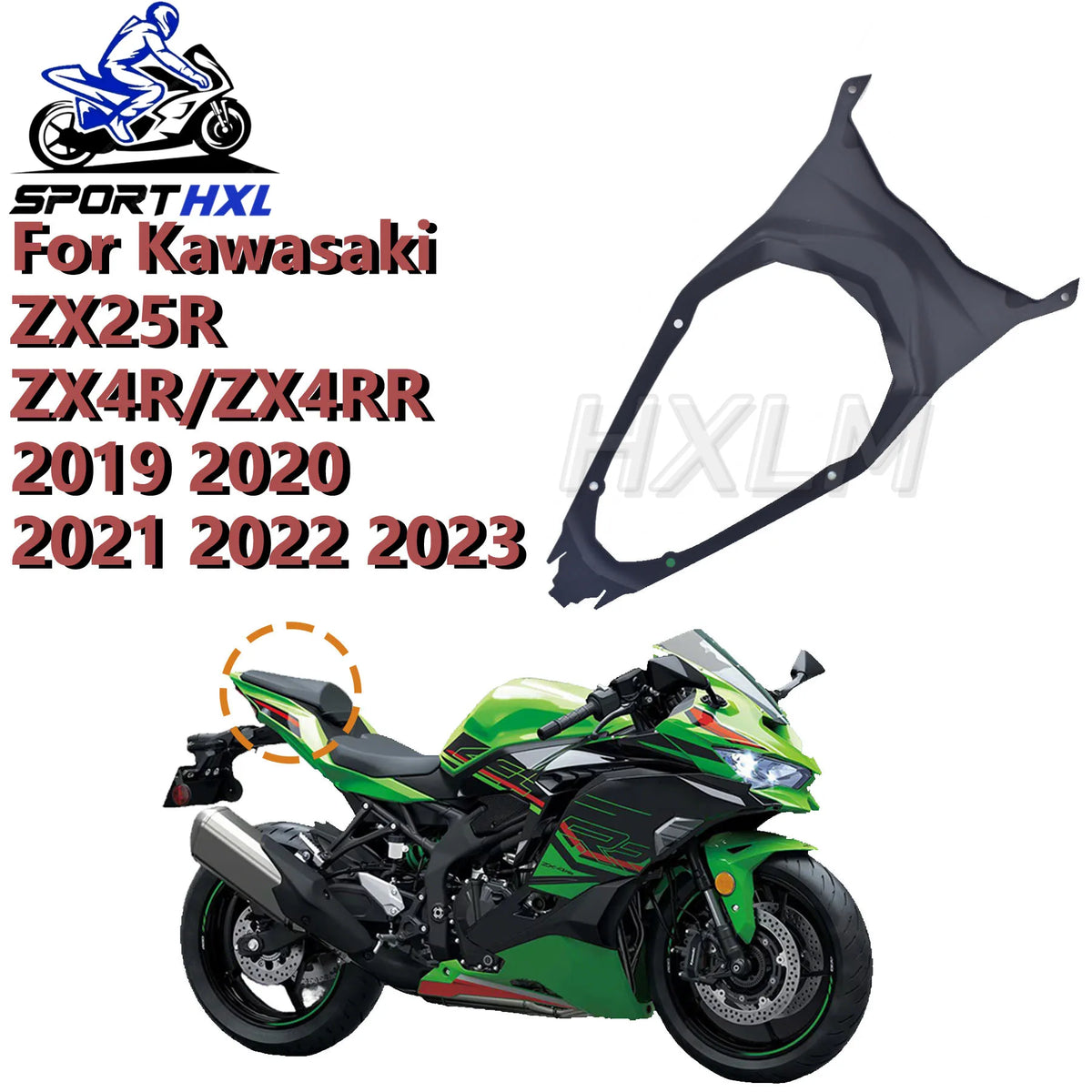 Rear Cowl and Tail Fairing Kit with Rear Seat Cover for Motorcycle Bodywork Accessories for Kawasaki ZX25R ZX4R 4RR 2019-2020-23