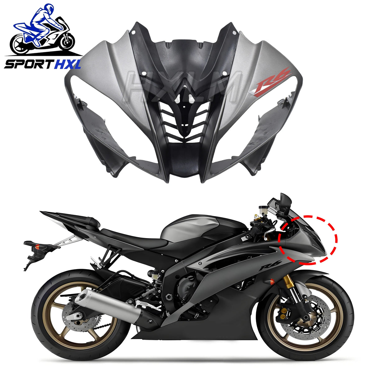 Motorcycle Middle Front Upper Nose Fairing Carbon Fiber Cowl Fairing Motorcycle Head Fairing For YAMAHA YZF R6 2008-2016