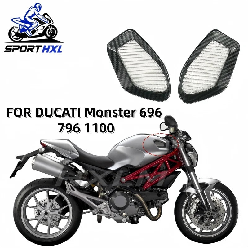 Motorcycle Front Inner Air Intake Grille Cover Gas Tank Air Intake Vent COVER Fairing Cowl Net for Ducati Monster 696 796 1100