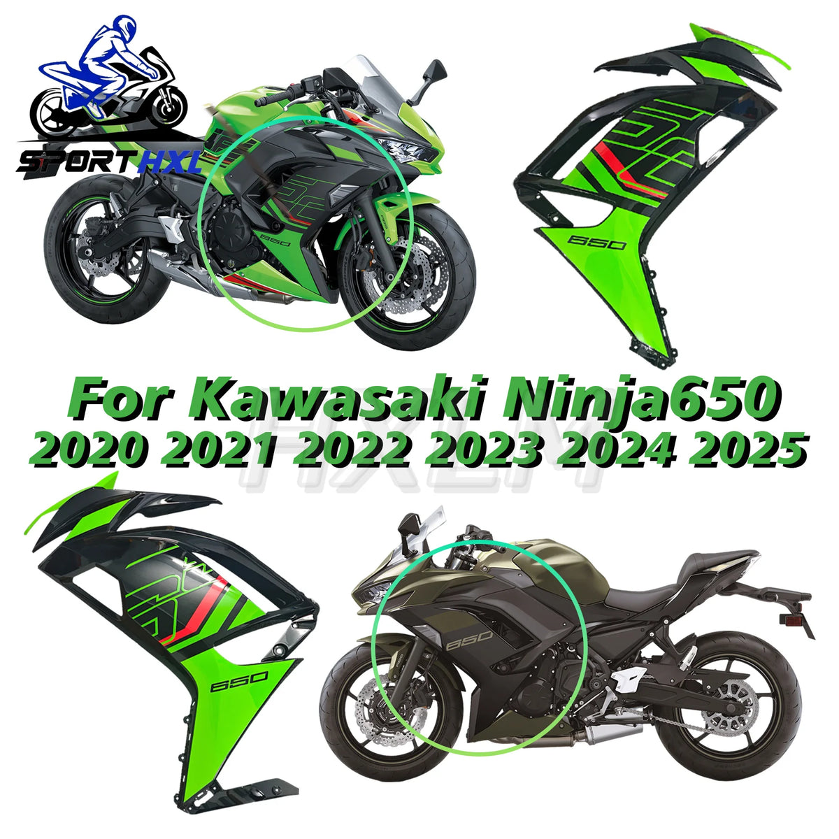 Durable Side protector For Kawasaki Ninja650 2020-2025 Motorcycle Fairing kit Bodywork fairing Full fairing kit ABS Plastic