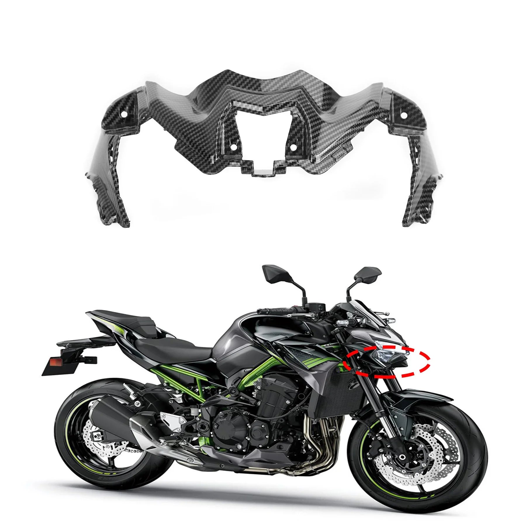 Motorcycle Front Upper Nose Headlight Fairing Cowls Cover for Kawasaki Z900 Z 900 2020 2021 2022 2023 2024 Accessories HXLMOTOR