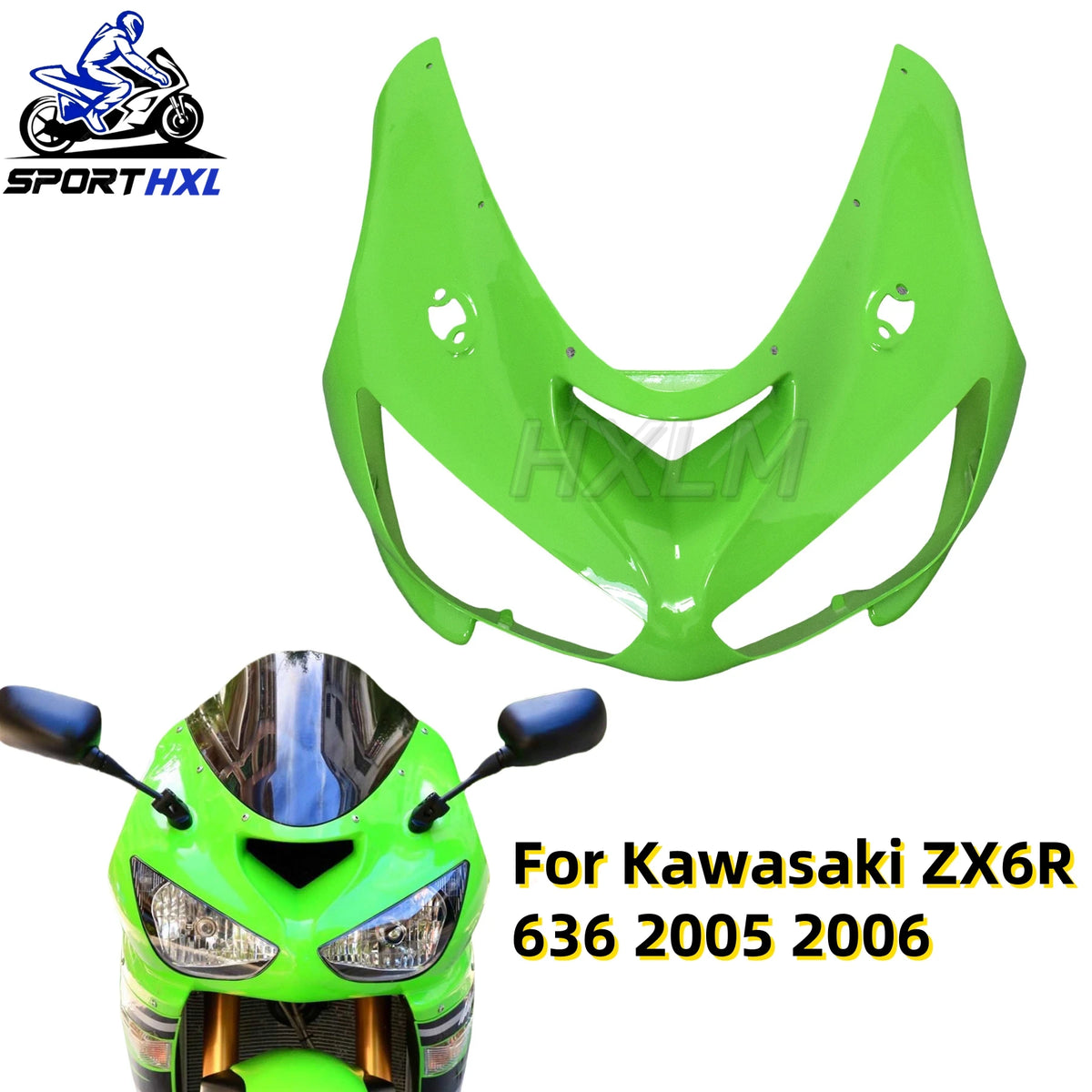 New For KAWASAKI Ninja ZX-6R zx6r zx 6r 636 600 2005 2006 05 06 Motorbike Head Front Upper Nose Injection Fairing Accessories